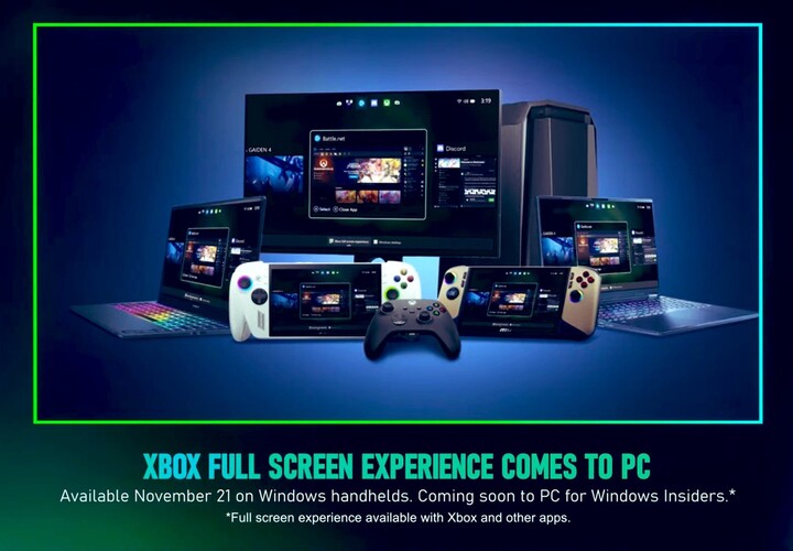Annuncio di Xbox Full Screen Experience per le console portatili di gioco Windows (Fonte immagine: screenshot, Xbox YouTube)