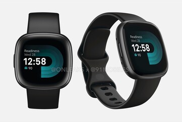 Il Fitbit Versa 4. (Fonte: @OnLeaks & 91mobiles)