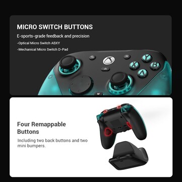 Il controller dispone di quattro pulsanti personalizzabili.