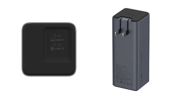 Il Lenovo Hybrid 2-in-1 Power Bank 140W (10,2K) funge anche da caricatore da parete.