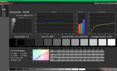 Scala di grigi prima della calibrazione (rispetto a sRGB)