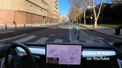 La Tesla 2021 Model 3 di John Bernal ha colpito un dissuasore mentre la Full Self Driving Beta era inserita. (Fonte: AI Addict su YouTube)