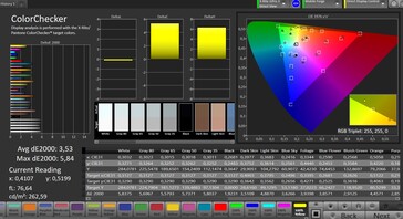 Accuratezza del colore (spazio colore target: sRGB; profilo: standard, caldo)