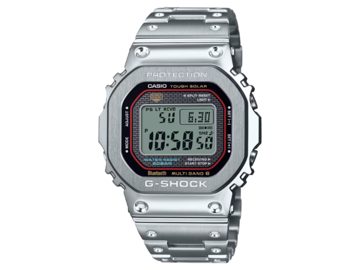 Il vociferato orologio Casio G-Shock GMW-B5000D Orange Line dovrebbe essere simile all'orologio GMW-B5000D-1C Red Line (sopra). (Fonte: Casio)