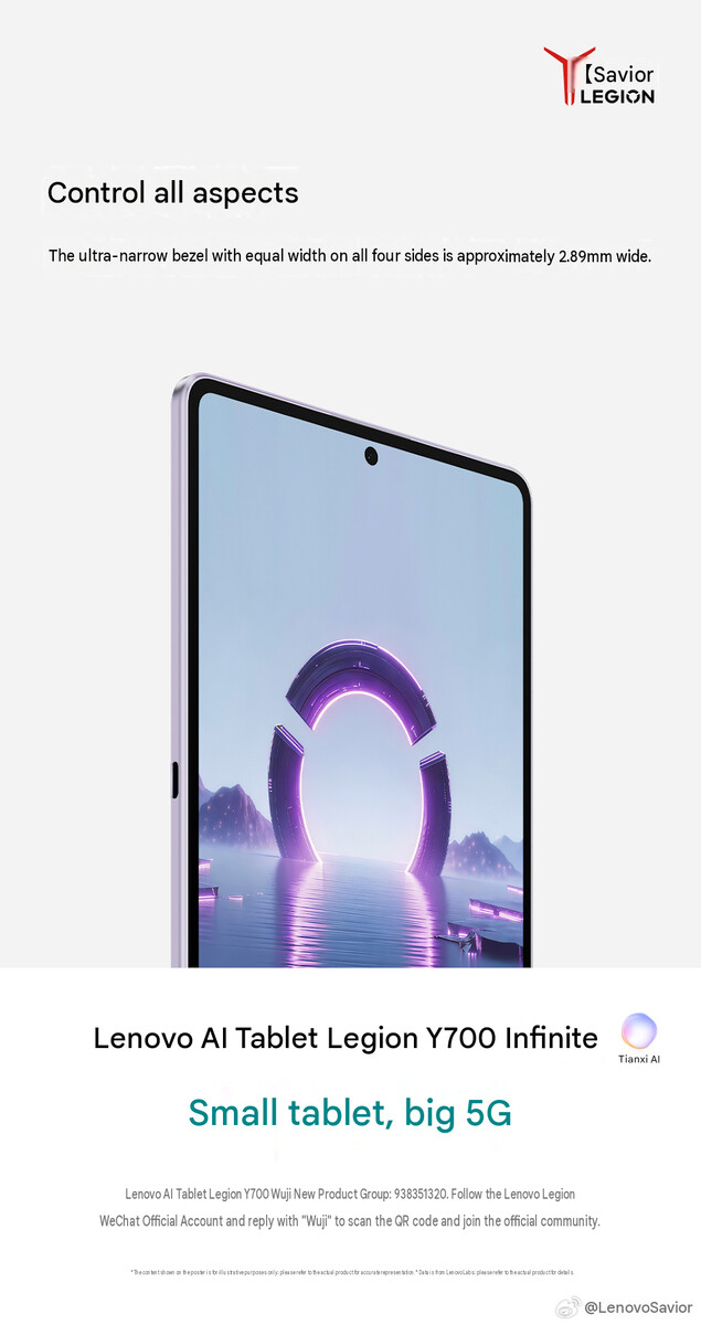 Spessore della cornice del tablet Legion Y700 Infinite (traduzione automatica)