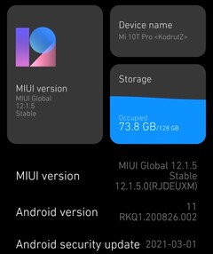 MIUI 12.1.5 su Xiaomi Mi 10T Pro dettagli dell&#039;aggiornamento di aprile 2021 (fonte: Own)