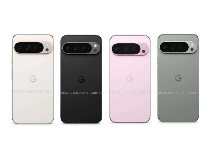 I quattro colori del Google Pixel, come trapelato da @OnLeaks. (Fonte: @OnLeaks x Android Headlines)