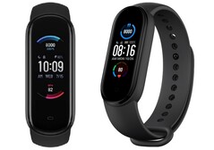 L'Amazfit Band 5 (L) e Xiaomi Mi Band 5 (R) potrebbero presto sfoggiare una nuova comoda funzionalità. (Fonte dell'immagine: Amazfit/Xiaomi)
