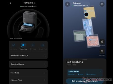 l'applicazione eufy in modalità scura.