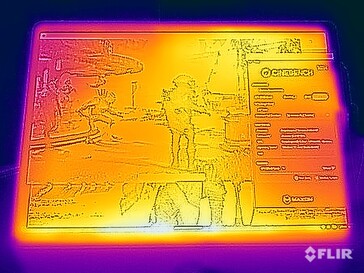 Temperature superficiali della prova di stress (in alto)
